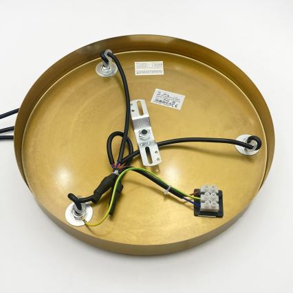 Lampa wisząca CRISTAL na przewodzie 3xE14/15W/230V mosiądz/dymny beż