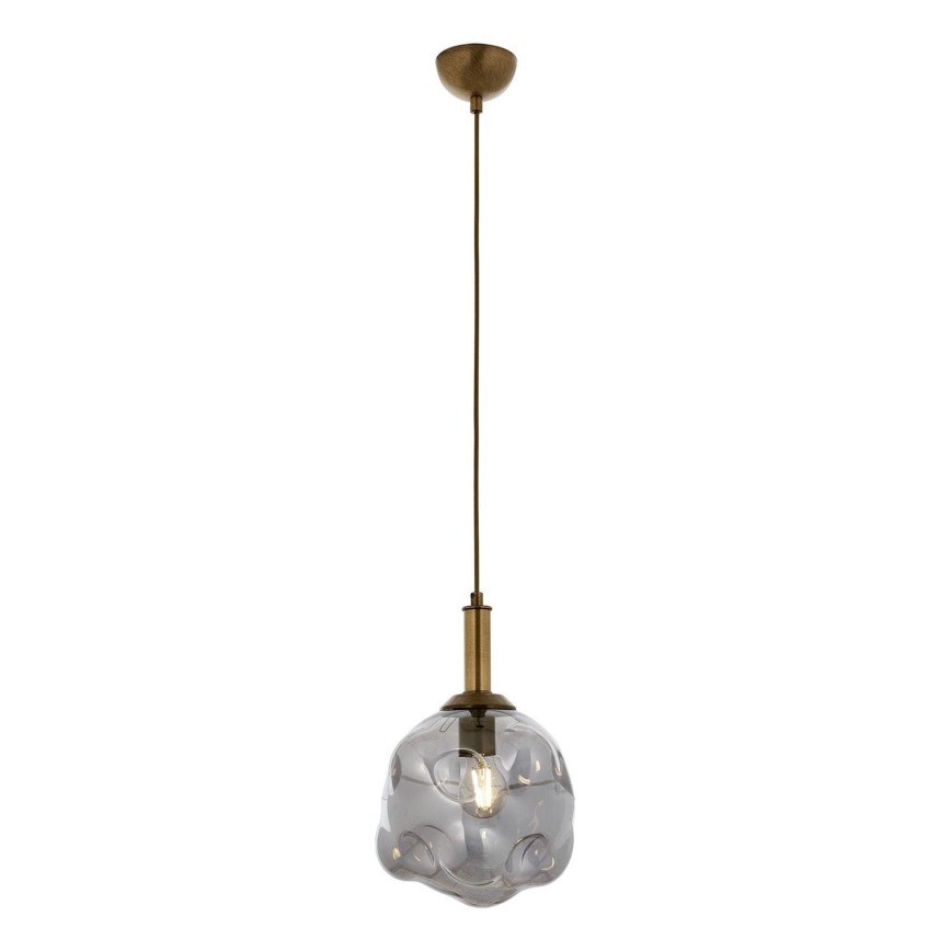 Lampa wisząca CRUMPLED 1xE27/40W/230V brązowa/smoke