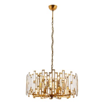 Lampa wisząca CRYSTALLINE 6xE14/40W/230V miedziana
