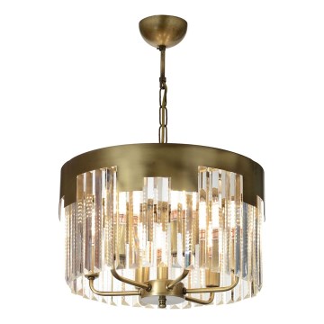 Lampa wisząca CRYSTALLINE 6xE27/40W/230V brązowa