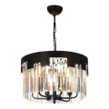 Lampa wisząca CRYSTALLINE 6xE27/40W/230V Czarna