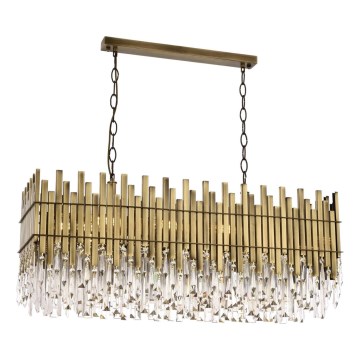 Lampa wisząca CRYSTALLINE 8xE27/40W/230V mosiądz