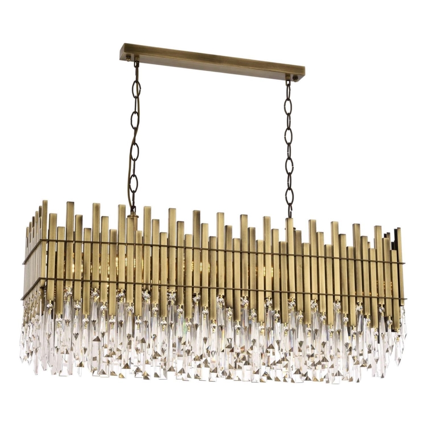 Lampa wisząca CRYSTALLINE 8xE27/40W/230V mosiądz