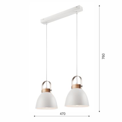 Lampa wisząca na linkach DANIELLE 2xE27/60W/230V buk