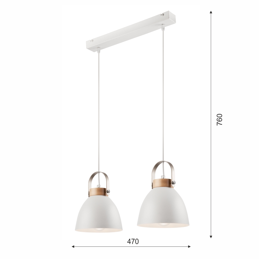 Lampa wisząca na linkach DANIELLE 2xE27/60W/230V buk