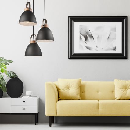 Lampa wisząca na linkach DANIELLE 3xE27/60W/230V buk