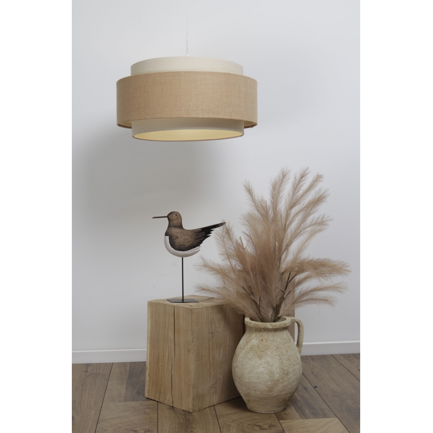 Lampa wisząca na linkę DOBLO 1xE27/60W/230V beżowy/kremowy