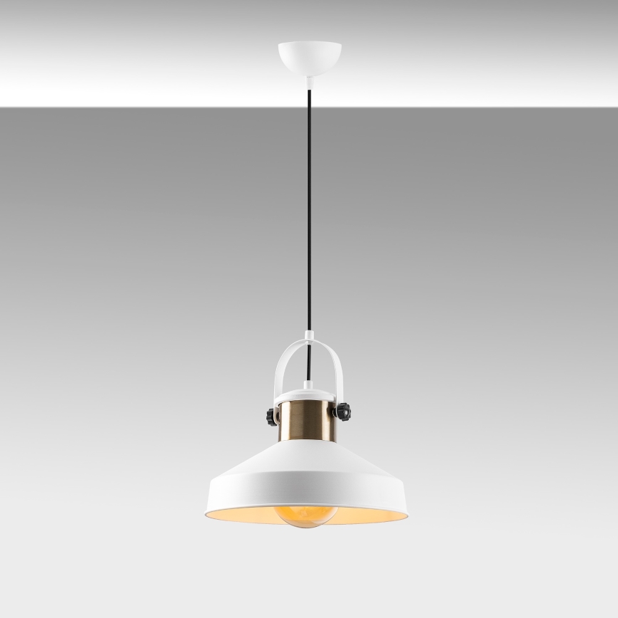 Lampa wisząca DODO 1xE27/40W/230V biała/brązowa
