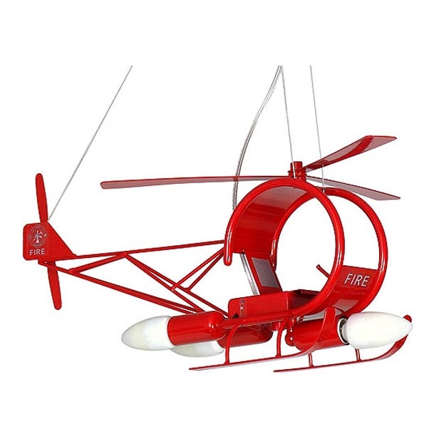 Lampa wisząca dziecięca Helikopter 3xE14/60W czerwona