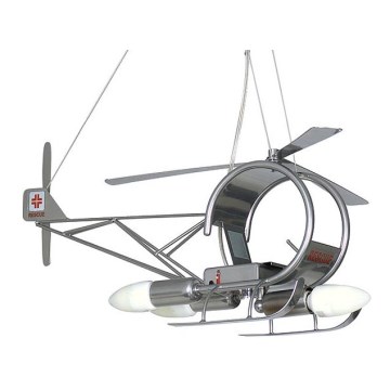 Lampa wisząca dziecięca Helikopter 3xE14/60W srebrna