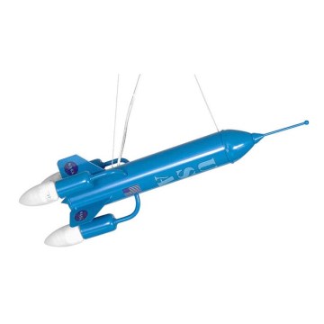 Lampa wisząca dziecięca Rakieta 3xE14/60W niebieska