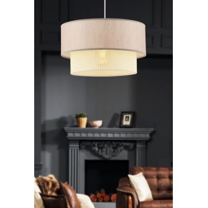 Lampa wisząca ECHO 1xE27/60W/230V beżowa/kremowa