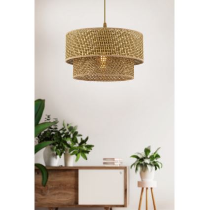 Lampa wisząca ECHO 1xE27/60W/230V brązowa