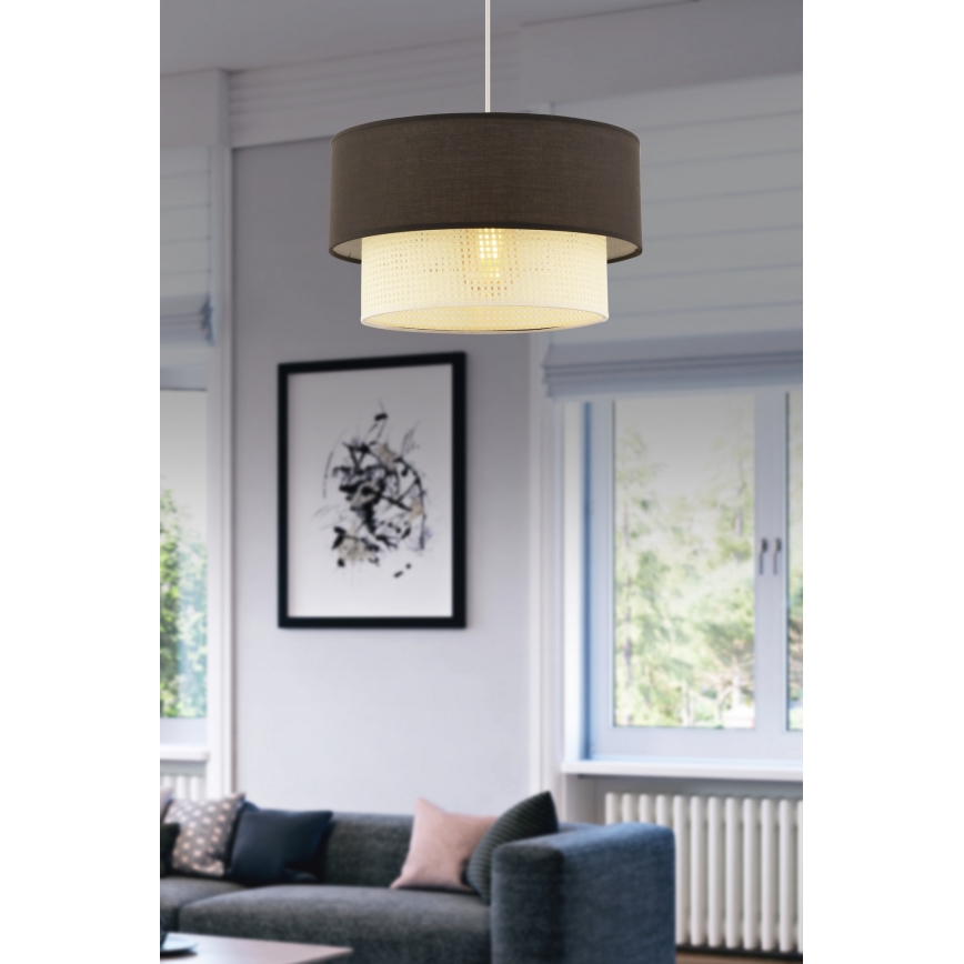 Lampa wisząca ECHO 1xE27/60W/230V brązowa/kremowa