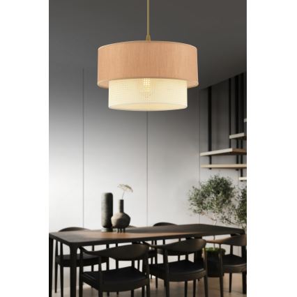 Lampa wisząca ECHO 1xE27/60W/230V brązowa/kremowa