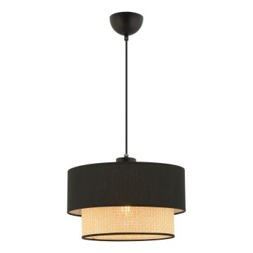 Lampa wisząca ECHO 1xE27/60W/230V czarna/beżowa