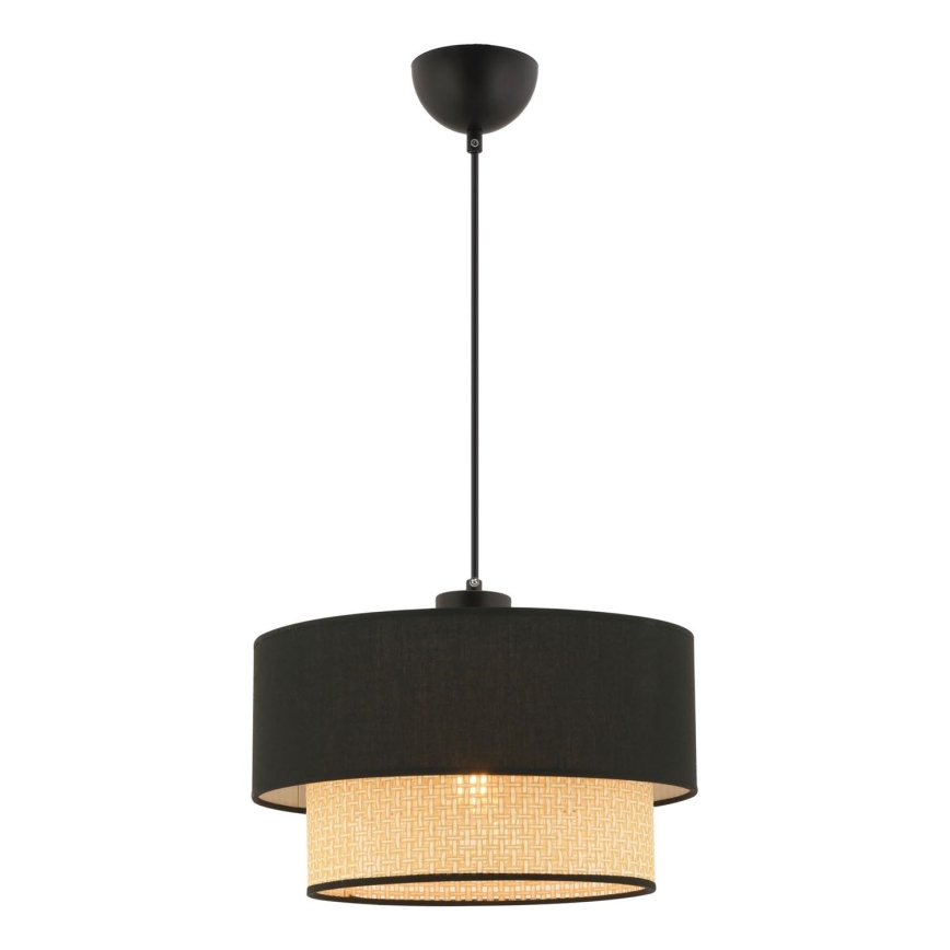 Lampa wisząca ECHO 1xE27/60W/230V czarna/beżowa