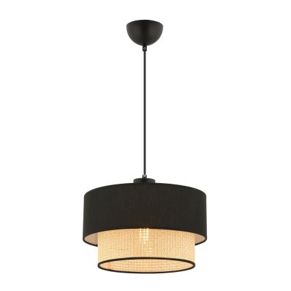 Lampa wisząca ECHO 1xE27/60W/230V czarna/beżowa