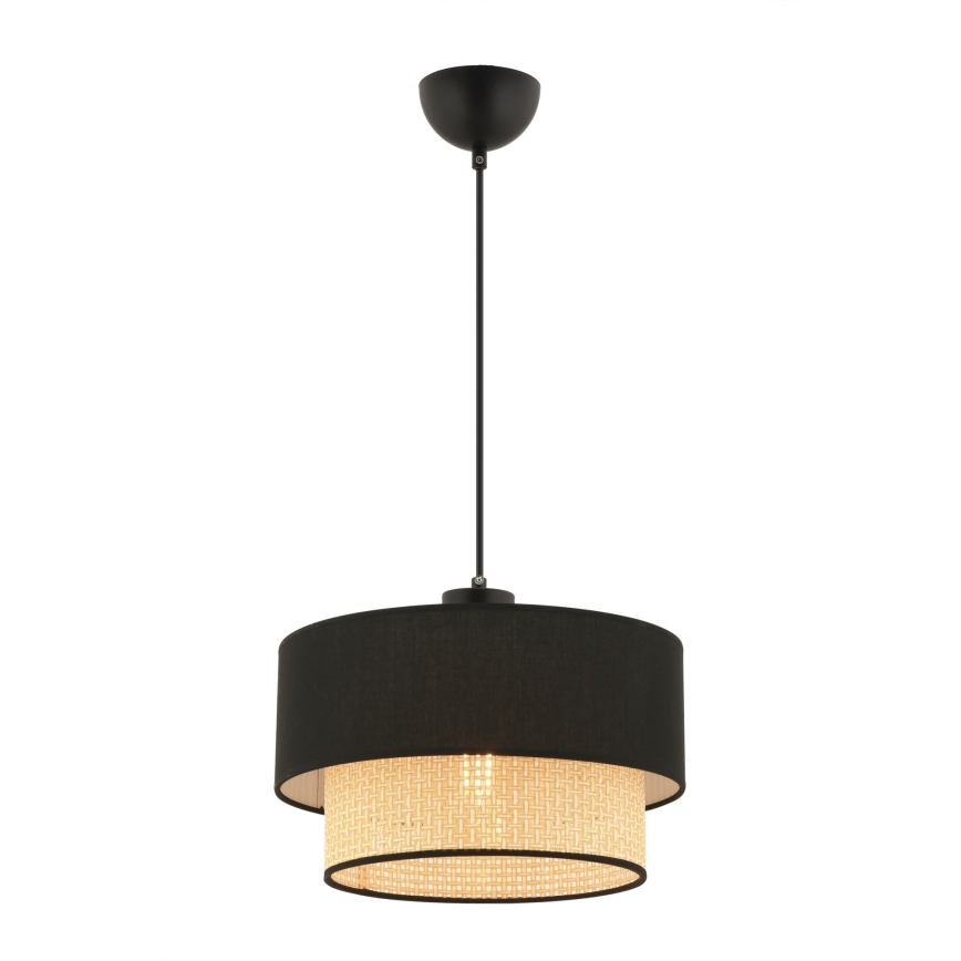 Lampa wisząca ECHO 1xE27/60W/230V czarna/beżowa