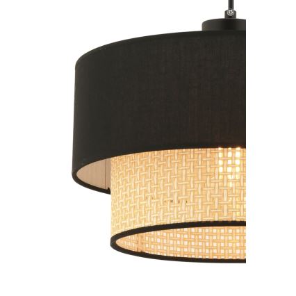 Lampa wisząca ECHO 1xE27/60W/230V czarna/beżowa