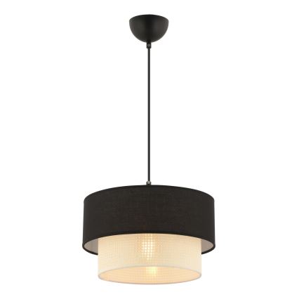 Lampa wisząca ECHO 1xE27/60W/230V czarna/kremowa