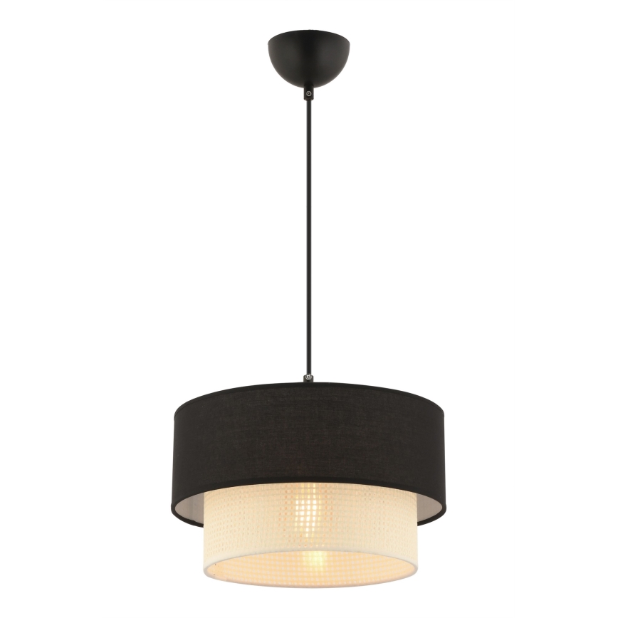 Lampa wisząca ECHO 1xE27/60W/230V czarna/kremowa