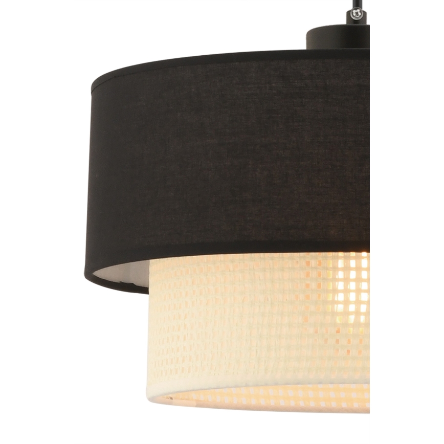 Lampa wisząca ECHO 1xE27/60W/230V czarna/kremowa