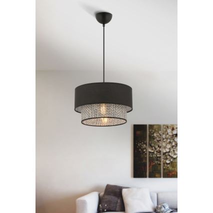 Lampa wisząca ECHO 1xE27/60W/230V czarna/szara