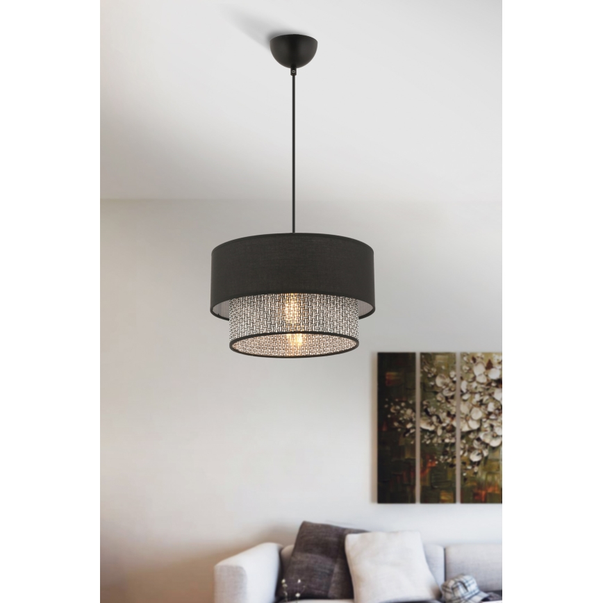 Lampa wisząca ECHO 1xE27/60W/230V czarna/szara