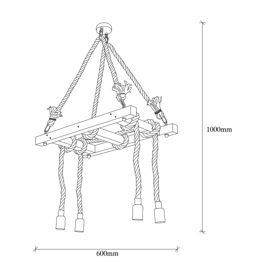 Lampa wisząca EREBOS 4xE27/40W/230V brązowa