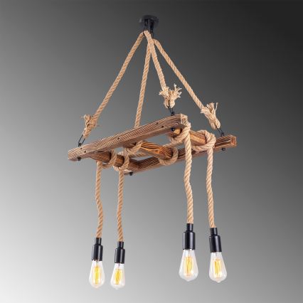 Lampa wisząca EREBOS 4xE27/40W/230V brązowa