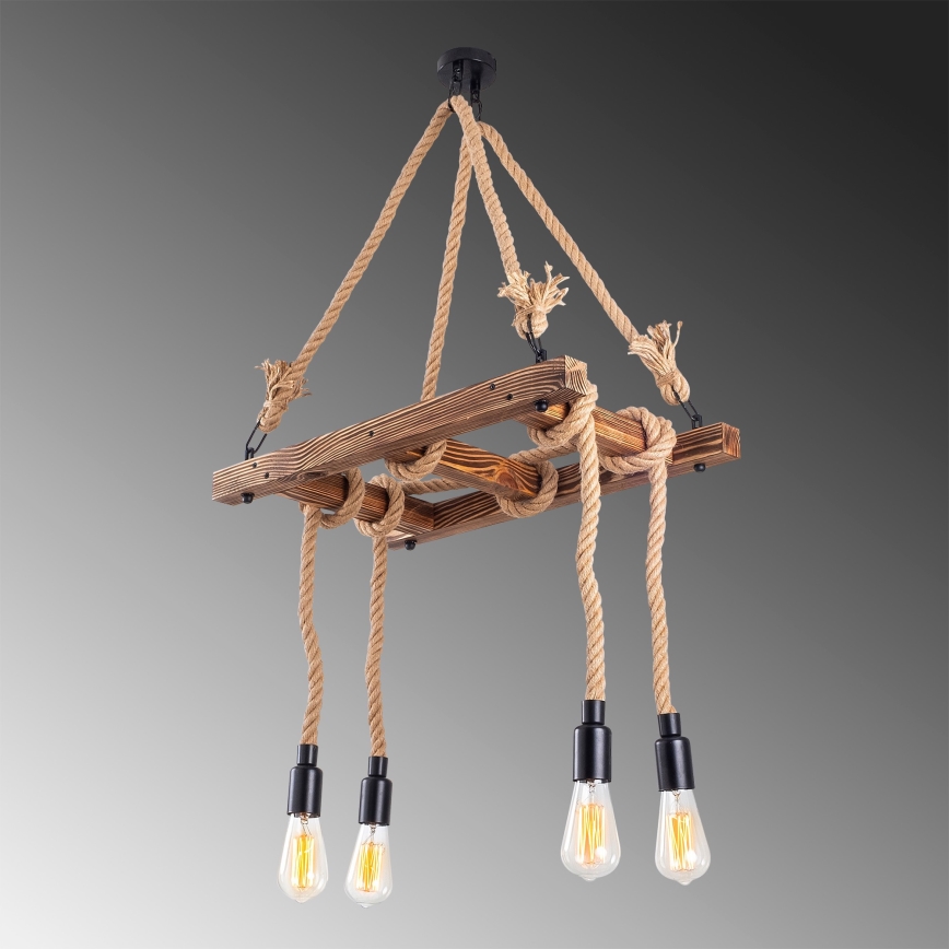 Lampa wisząca EREBOS 4xE27/40W/230V brązowa