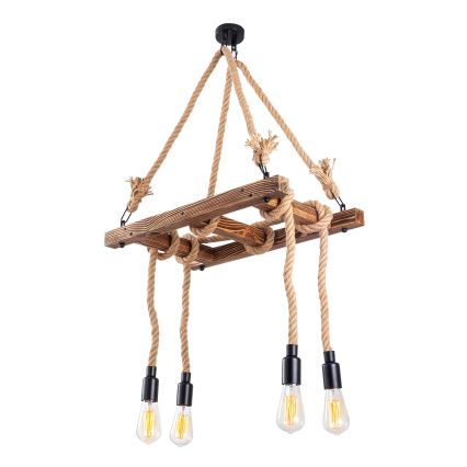 Lampa wisząca EREBOS 4xE27/40W/230V brązowa