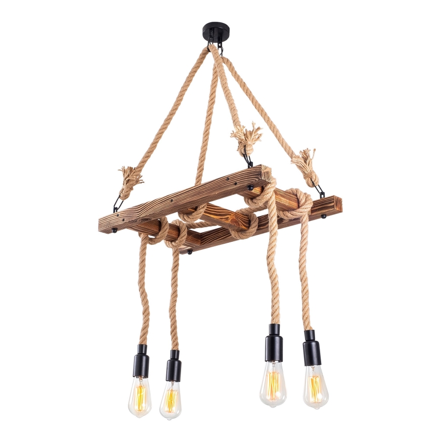 Lampa wisząca EREBOS 4xE27/40W/230V brązowa