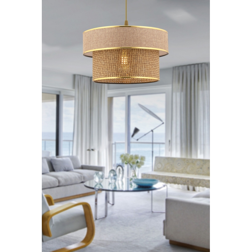 Lampa wisząca ERO 1xE27/60W/230V brązowo-złota