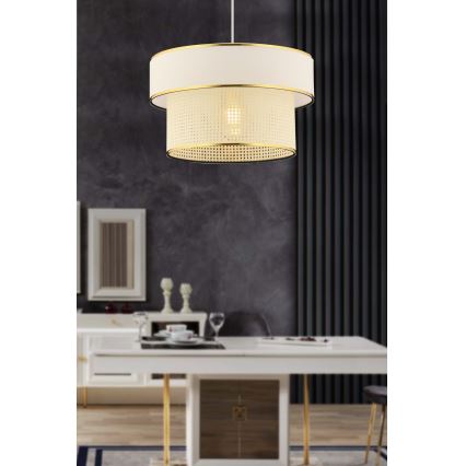 Lampa wisząca ERO 1xE27/60W/230V kremowa/złota