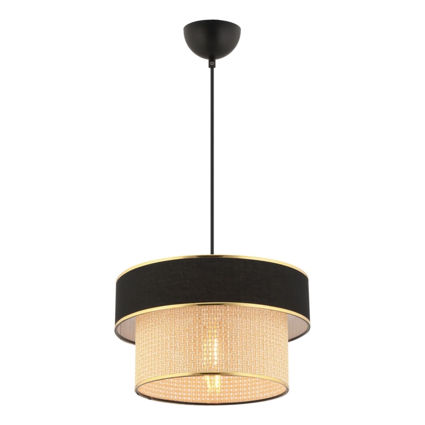 Lampa wisząca ERO na lince 1xE27/60W/230V czarna/beżowa