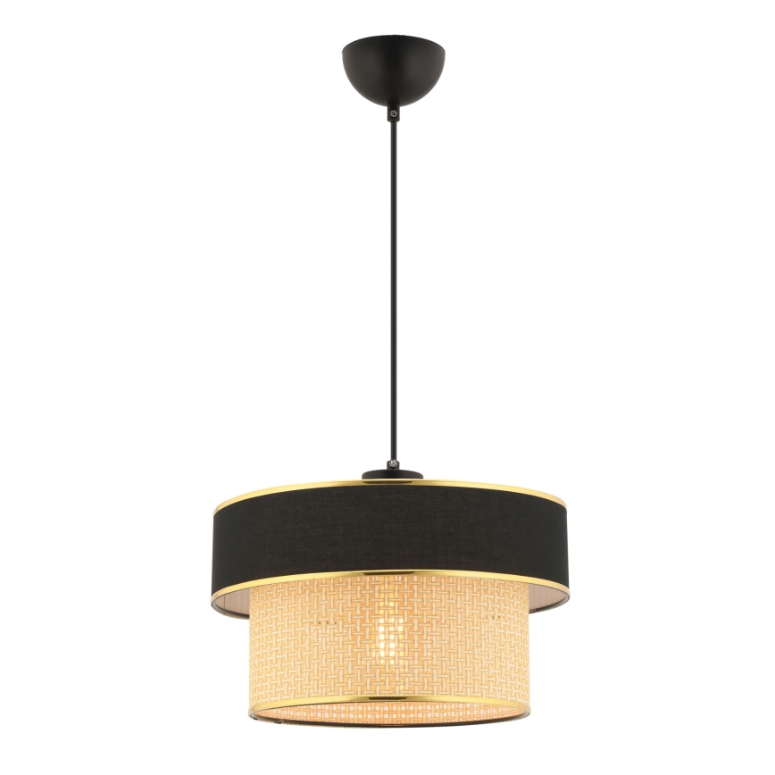 Lampa wisząca ERO na lince 1xE27/60W/230V czarna/beżowa