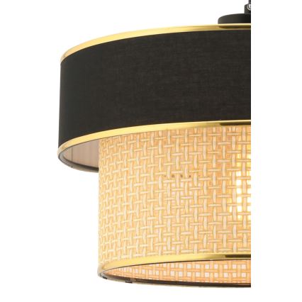 Lampa wisząca ERO na lince 1xE27/60W/230V czarna/beżowa