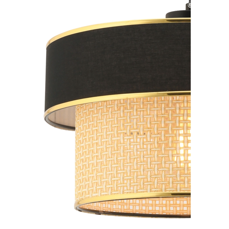 Lampa wisząca ERO na lince 1xE27/60W/230V czarna/beżowa