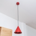 Lampa wisząca ETNA na przewodzie 1xE27/15W/230V Ø 18,5 cm czerwona