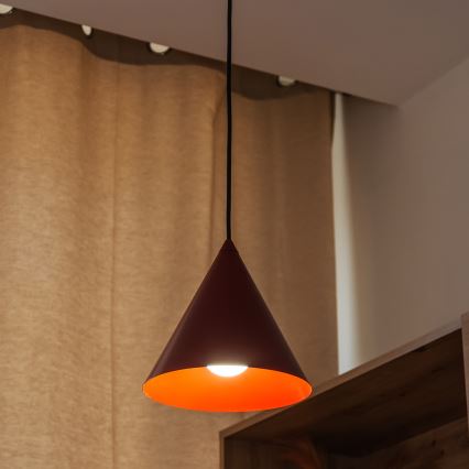 Lampa wisząca ETNA na przewodzie 1xE27/15W/230V Ø 18,5 cm czerwona