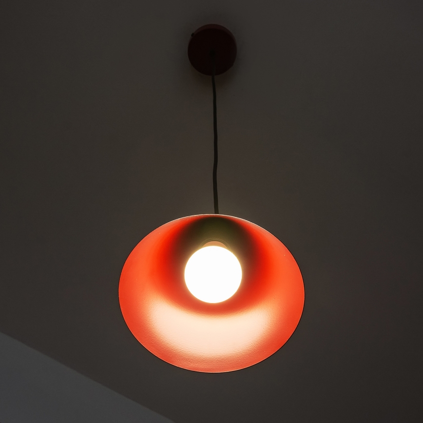 Lampa wisząca ETNA na przewodzie 1xE27/15W/230V Ø 18,5 cm czerwona