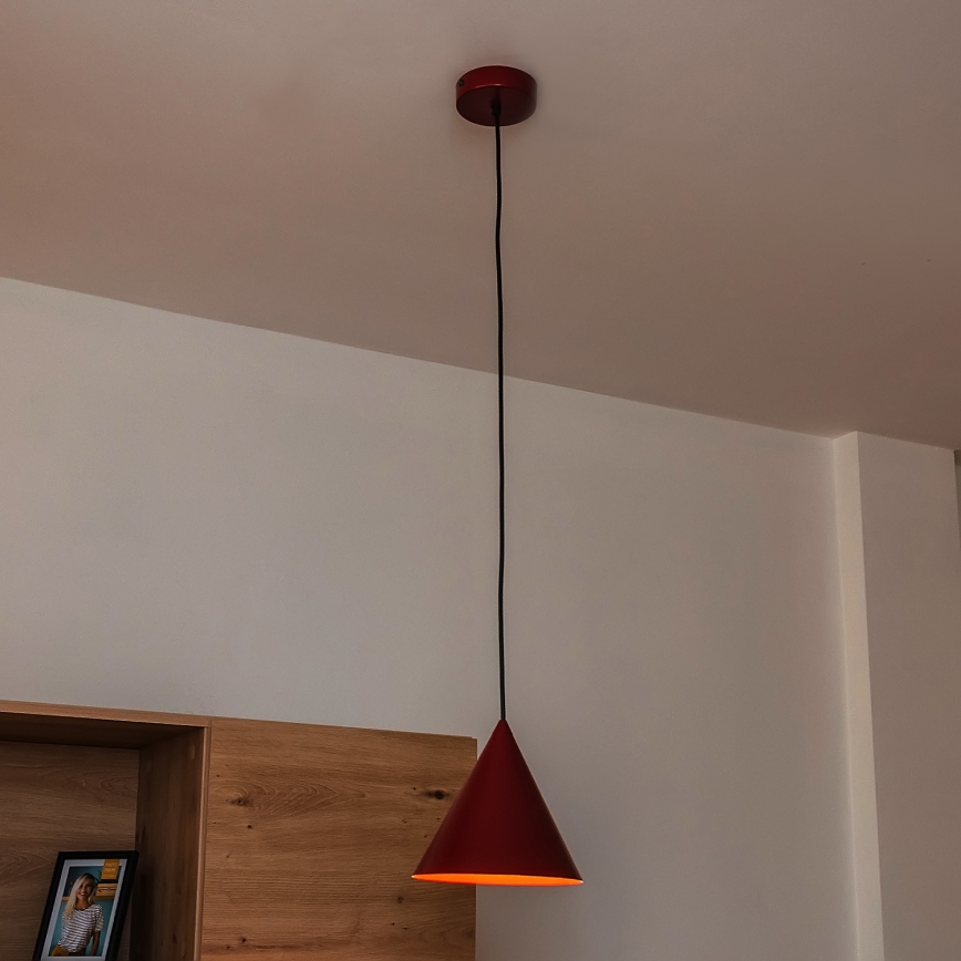 Lampa wisząca ETNA na przewodzie 1xE27/15W/230V Ø 18,5 cm czerwona