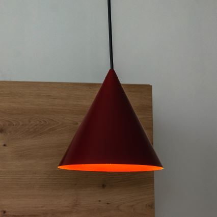 Lampa wisząca ETNA na przewodzie 1xE27/15W/230V Ø 18,5 cm czerwona