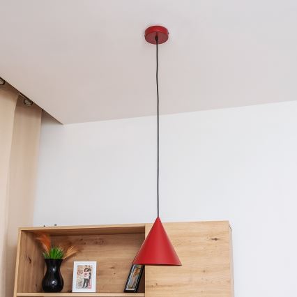 Lampa wisząca ETNA na przewodzie 1xE27/15W/230V Ø 18,5 cm czerwona