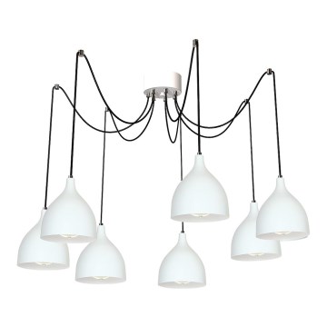 Lampa wisząca EVAN 7xE27/60W/230V pająk białe