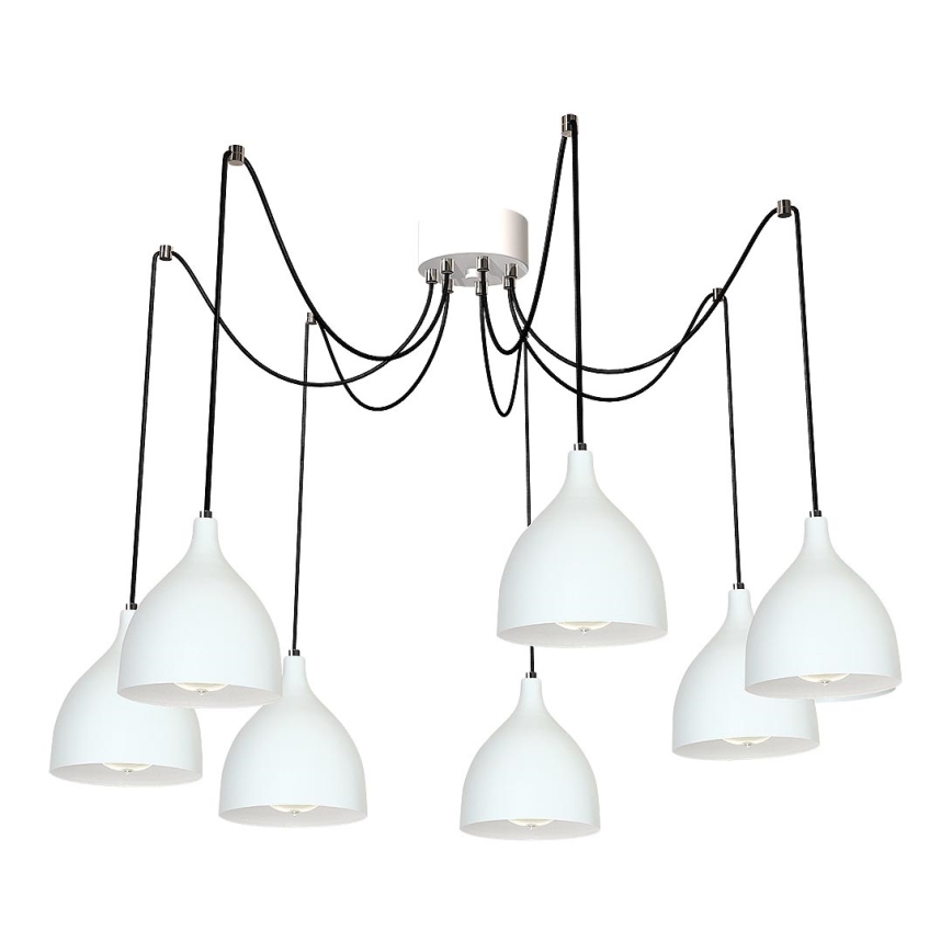 Lampa wisząca EVAN 7xE27/60W/230V pająk białe