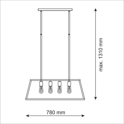 Lampa wisząca FINLAND 4xE27/60W/230V