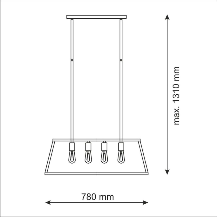 Lampa wisząca FINLAND 4xE27/60W/230V